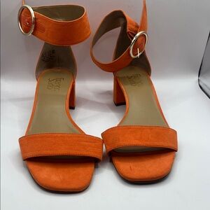 Franco Sarto Bold Orange Heeled Sandals